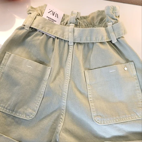 ZARA Women's Paperbag Shorts 32/US 0 NWT - Picture 2 of 5